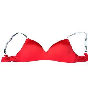 Victoria's Secret bra red padded no underwire comfort SZ 34D